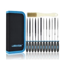 LIBRATON Small File Set, Needle Diamond Files 13PCS, 6pcs Jewlers & 6 Steel f...