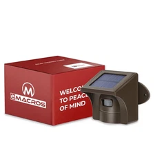 eMACROS Long Range Solar Wireless Driveway Alarm Outdoor Weather Resistant Mo...