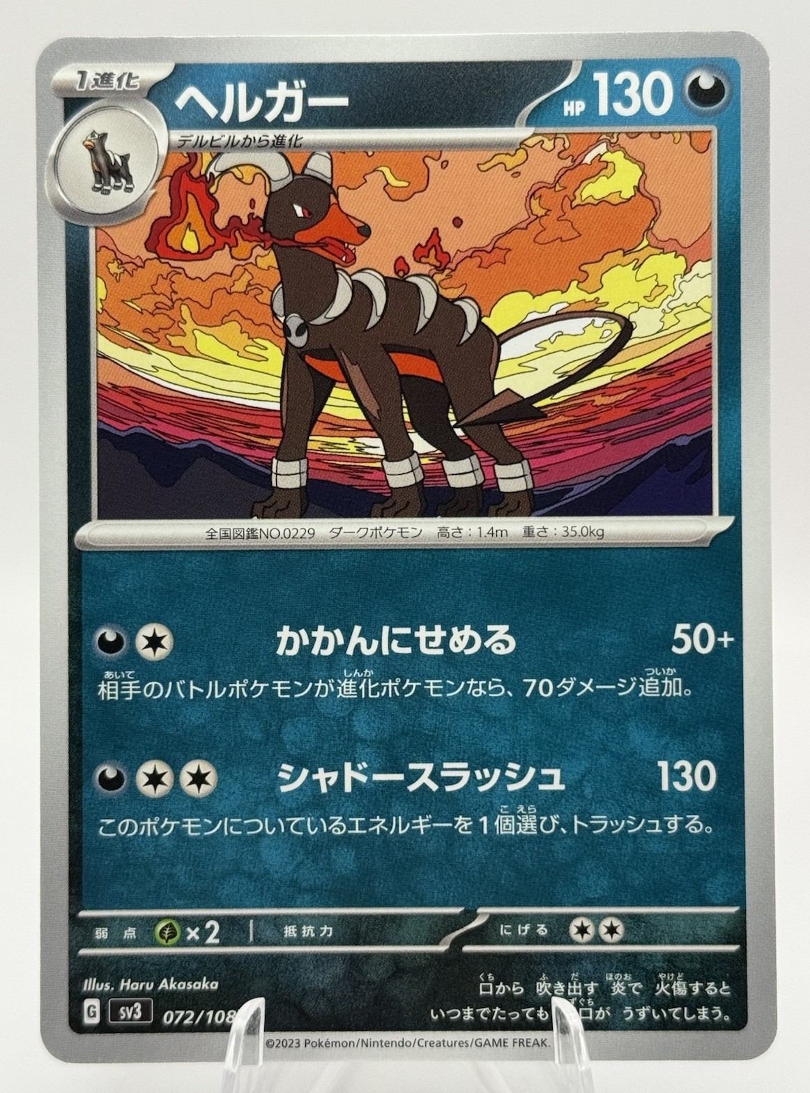 Houndoom 072/108 Ruler of the Black Flame sv3 Japanese Uncommon Pokemon TCG - NM