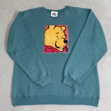 Vintage Disney Store Winnie The Pooh Big Face Sweatshirt Size M Pop Art USA 90s