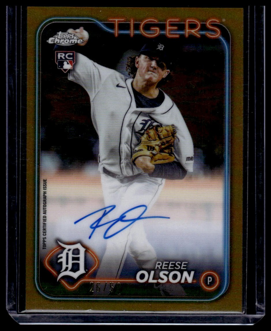 2024 Topps Chrome #RA-RO Reese Olson Rookie Autographs Gold Refractor #/50