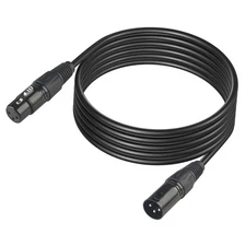 DMX Terminator 3 Pin XLR Cable 3M, Male to Female Patch Cable for Stage Lighting