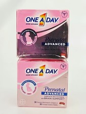 One A Day Prenatal Advanced Multivitamin Brain Support 30/30 Tabs Lot BB5/26 