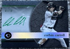 CORBIN CARROLL AUTO 2024 Topps Diamond Icons WHITE POLYCHROMATINK Green Ink #/10