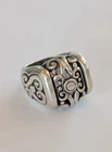Vintage Solid Sterling Silver Scroll Heavy Filigree Size 5.5 Ring 10 Grams