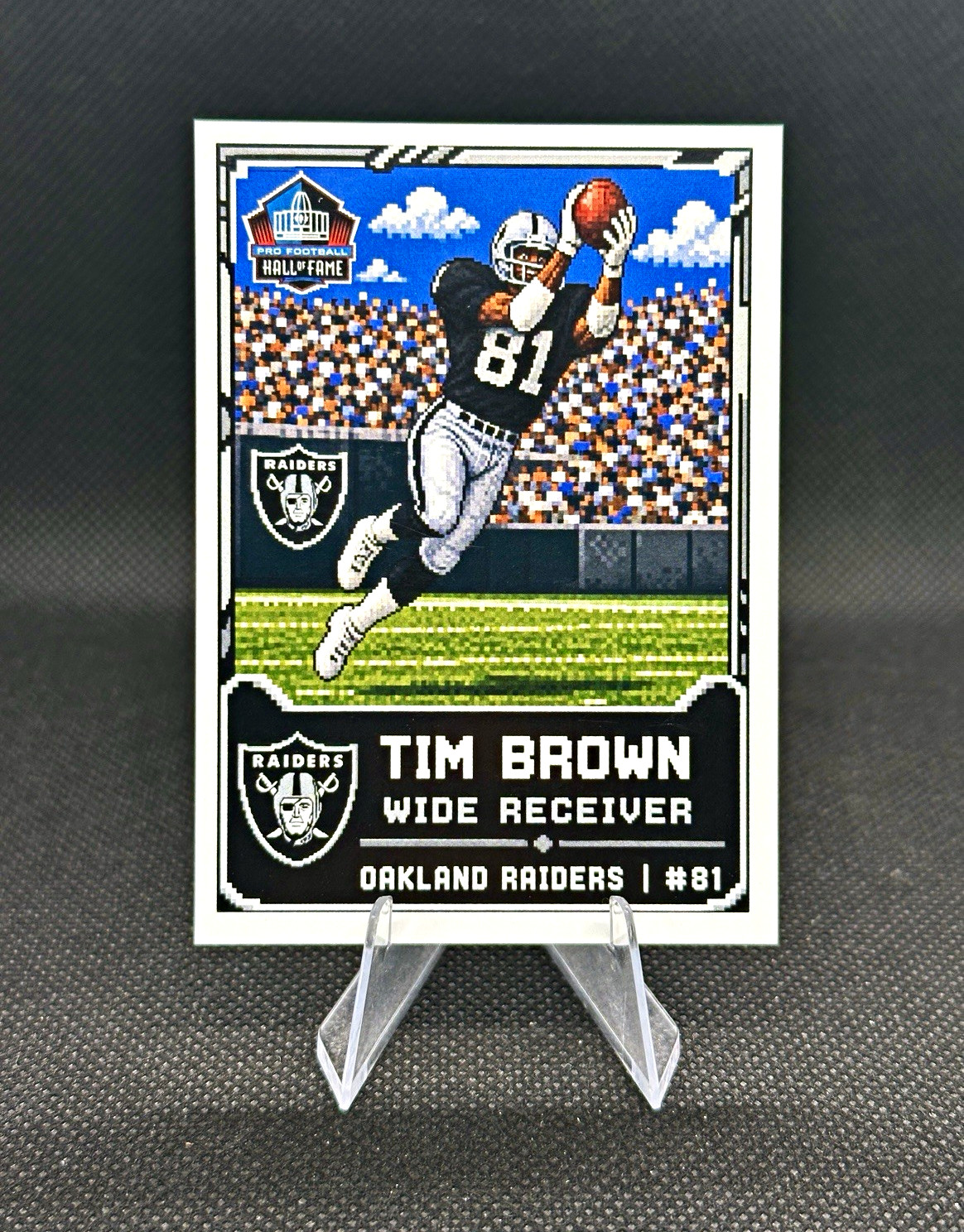 Tim Brown 32-Bit Retro Video Game Theme Custom ACEO Art Card Raiders NFL HOF 🏈