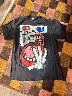 Vintage Cartoon Network 90s T-Shirt, 3D Glasses Screaming Mouth, Men's Large