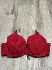 Image of Ann Summers Sexy Lace Red Plunge Bra Size 42D FREE POST