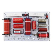 3 Way Crossover for Speaker, 350W 4-8 Ohm 3 Way High-Low Frequency Divider 12V
