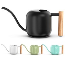 Green Moon Water Can 1.2L for Indoor Plants - Long Spout, No Spill, Black