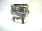 Victorian Repousse Footed Sterling Salt Cellar With Clear Glass Insert No Mono  — photo 7