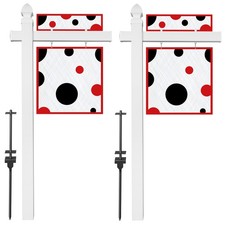 72" x 36" Real Estate Yard Sign Post with 2 Cap Options - Vinyl PVC - White -