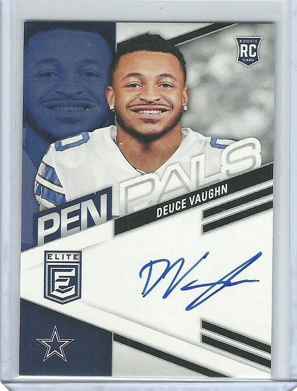 Deuce Vaughn 2023 Panini Donruss Elite Pen Pals Blue Signature Auto RC