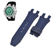 6969 26mm Blue Rubber Watch Strap For Invicta