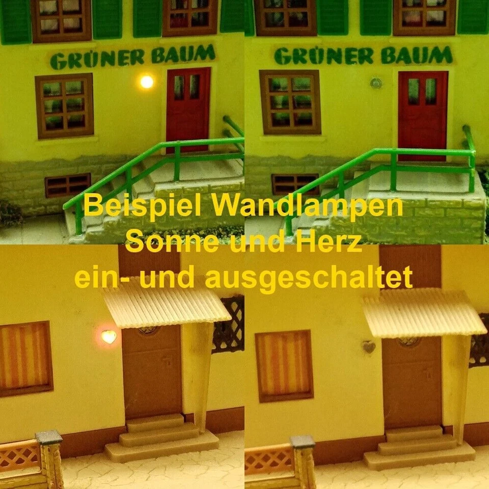 LED Wandlampen N TT 2-3mm für Häuser Gebäude Set 3 oder 6 Stück Auswahl Bausatz - Bild 3 von 4