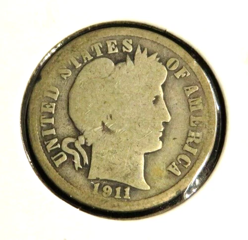1911 Barber or Liberty Head Dime SILVER 56