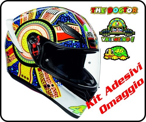 Casco integrale Agv K1 Valentino Rossi Dreamtime taglia XL adesivi | eBay