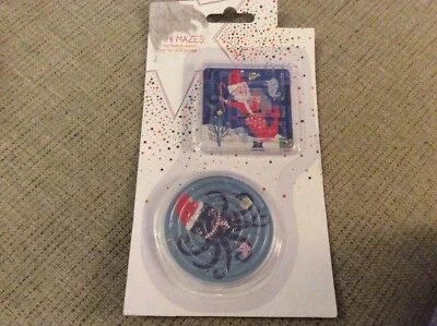 GEORGE Brandneu in Verpackung Neu 2 festliche Weihnachten Mini Labyrinthe Spiele-Weihnachtsmann