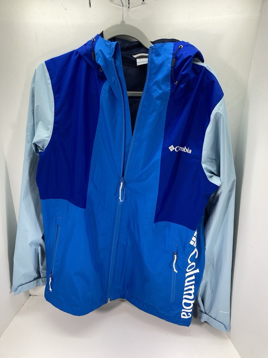 Columbia Rain Wind Jacket Parka Women Size Small Blue Full Zip