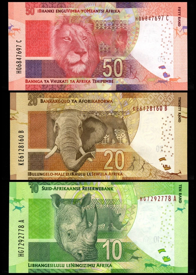 SET ; South Africa, 10, 20, 50 Rand, ND 2013 - 2018 UNC Banknote Nelson Mandela - Image 2 of 4