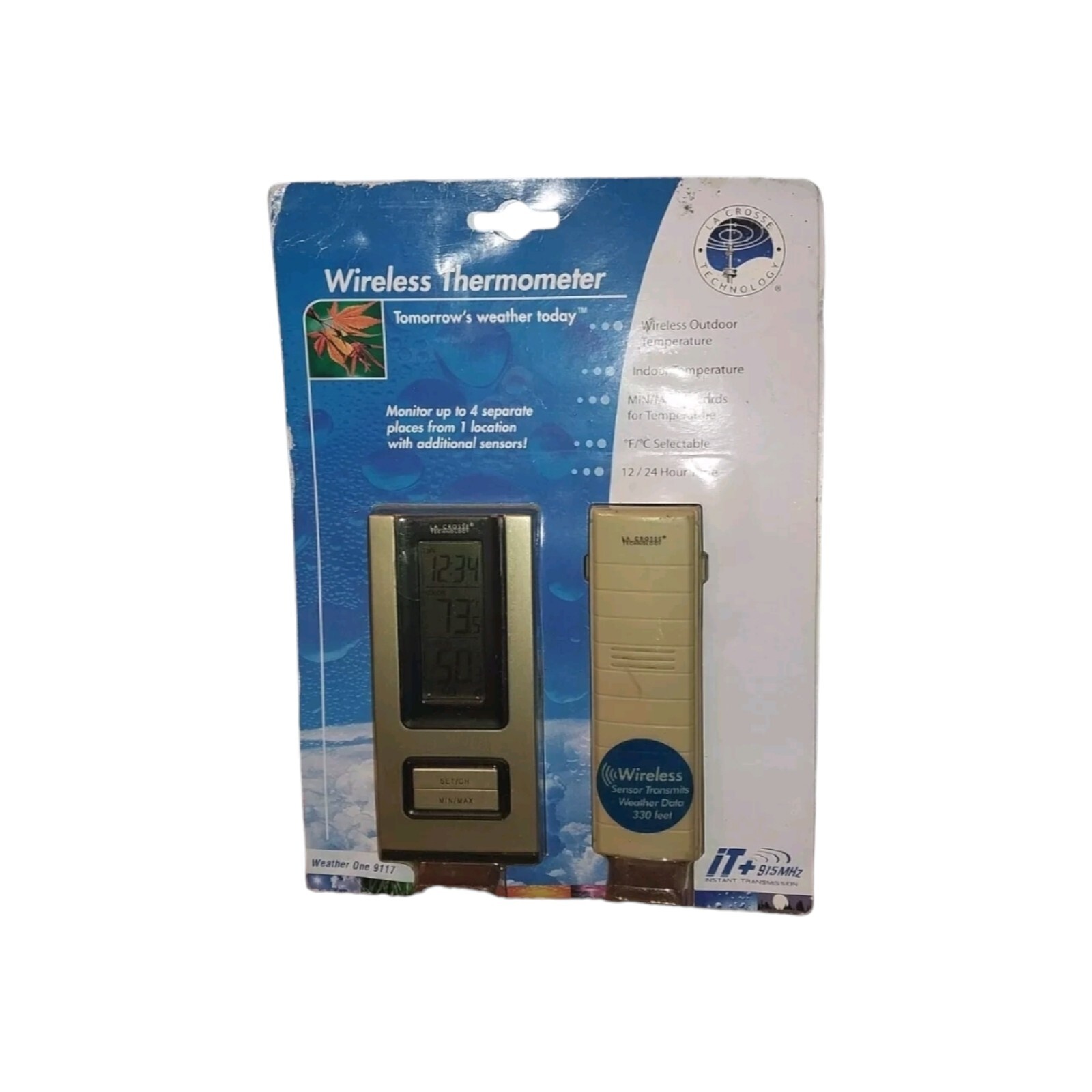 La Crosse Technology Wireless Digital Thermometer Indoor/Outdoor WS 9117 U IT CBP photo La Crosse Technology Wireless Digital Thermometer Indoor/Outdoor WS 9117 U IT CBP photo