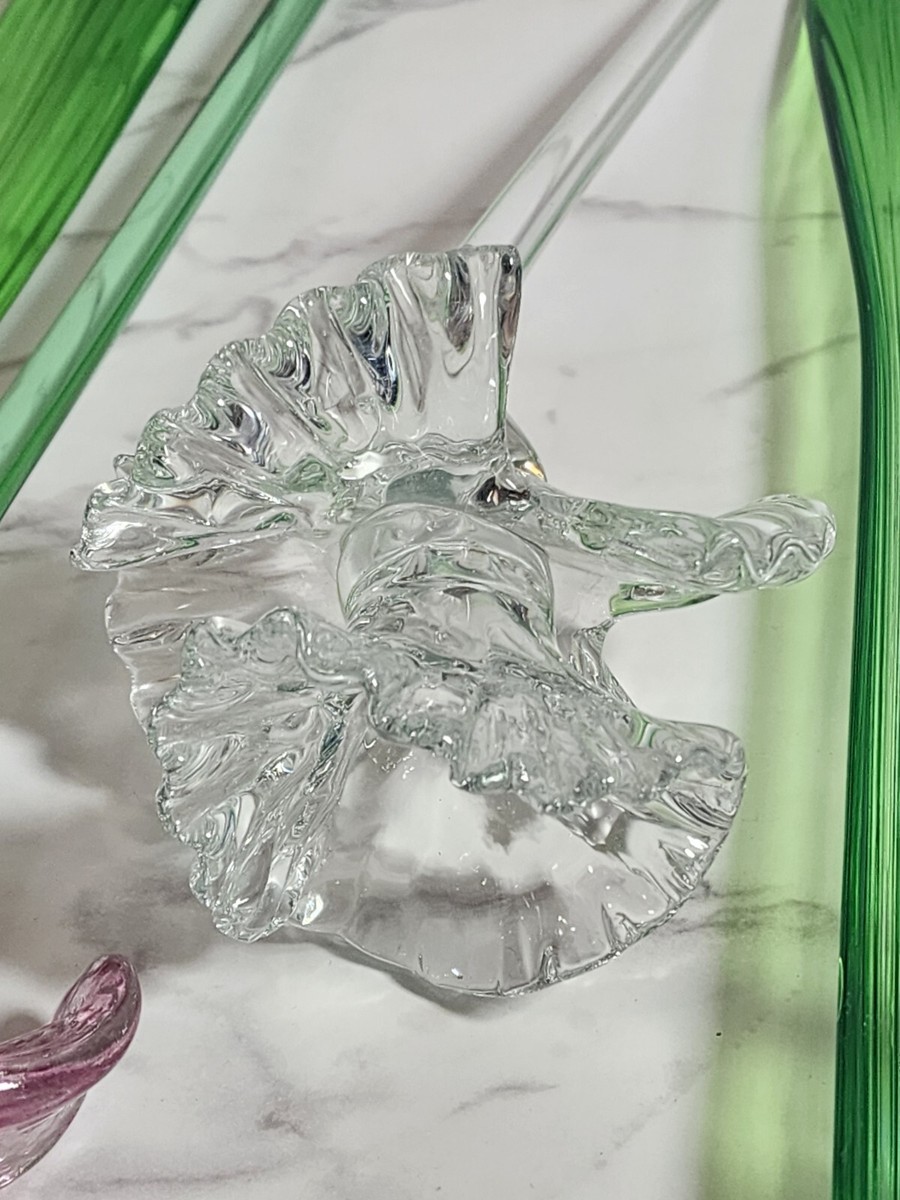 MURANOカラフルな花模様のガラス置物 Lot Of 10 Vintage Murano Style Long Stem Glass Flowers | eBay