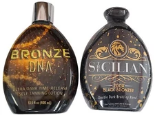 The Sicilian 200x Black Bronzer & BRONZE DNA Self Tanner Sunless Tanning Lotion