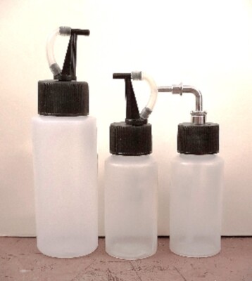 Iwata I-470 1, I-470 1S, I-4702S Plastic Bottles 1oz 2oz Side Feed All Solvents