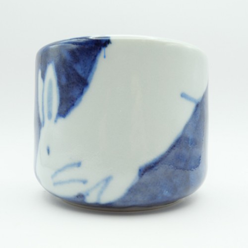 Cup Japanese pottery Rabbit φ9.5cm Hand painted - Foto 7 di 8