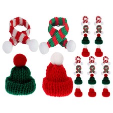 24Pcs Mini Christmas Knit Hat Scarf DIY Christmas Wine Bottle Decoration New