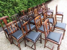  COLLECTION OF OAK 1920s REFURBISHED DINING CHAIRS - FOR PUBS, RESTAURANTS ETC