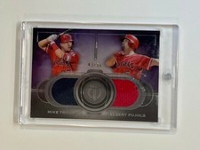 2019 Topps Tribute Dual Player Purple Relic Albert Pujols/Mike Trout 43/50 Angel