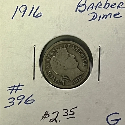 1916-P Barber Dime, Silver