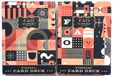 2 DECKS F.A.O. SCHWARTZ STANDARD  SVENGALI MAGIC TRICK CARDS OPEN BOX COMPLETE