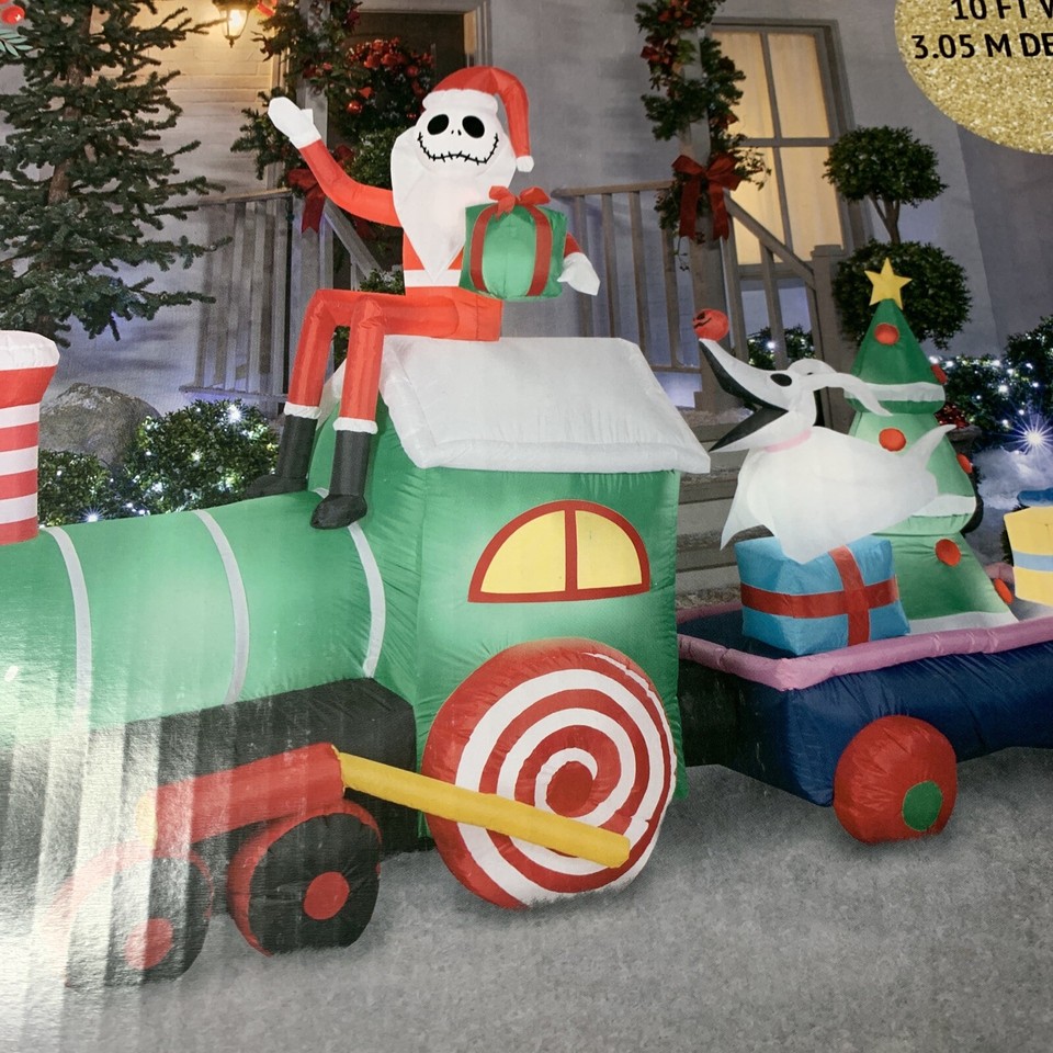 Zero Xmas Inflatable 10ft Disney Jack Skellington Zero train Nightmare before Christmas ...