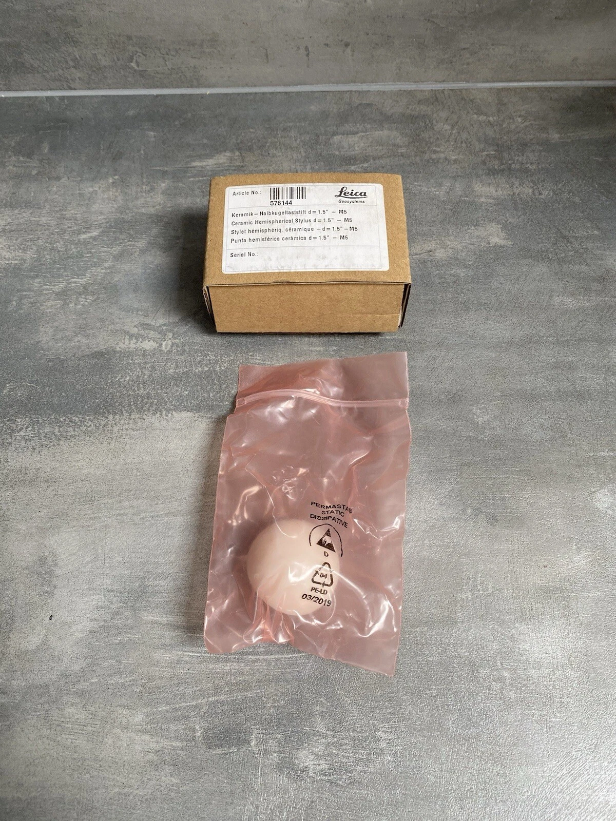 Leica Ceramic Hemispherical Stylus D=1.5” - M5 For Leica T-Probe Brand New