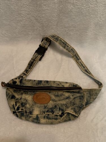 VTG  1980s/90s Pacific Connections Acid Wash Denim Fanny Pack Cross Body Bag - Picture 1 of 15