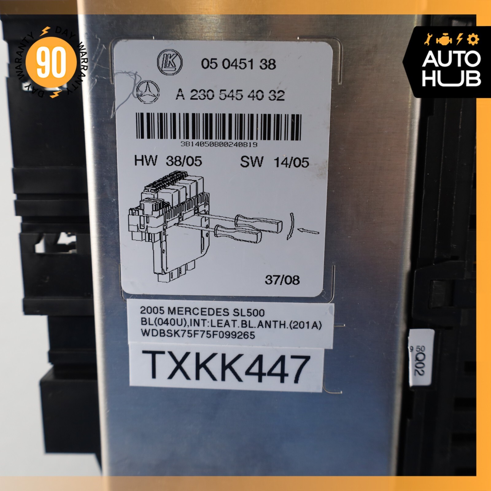 03-12 Mercedes R230 SL500 SL55 AMG SL550 Rear SAM Fuse Box Relay Module OEM