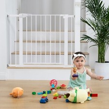 COMOMY 30" Tall Baby Gate for Stairs Doorways, Fits Openings 29.5" to 40.5" W...