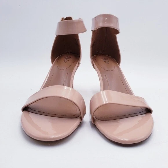 Sandalias de vestir de tacón Style & Co Paycee imitación charol nude para mujer talla 12 Foto 2 de 4