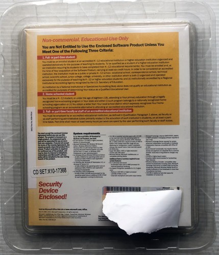 Microsoft Office XP Standard for Students and Teachers Verion 2002 SEALED DISCS - Picture 2 of 4