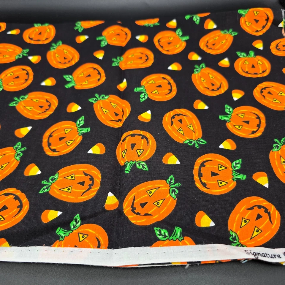 Signature Classics Vintage Halloween Pumpkin Fabric 3/4 Yard 42" Wide Quilting - Image 4 of 4