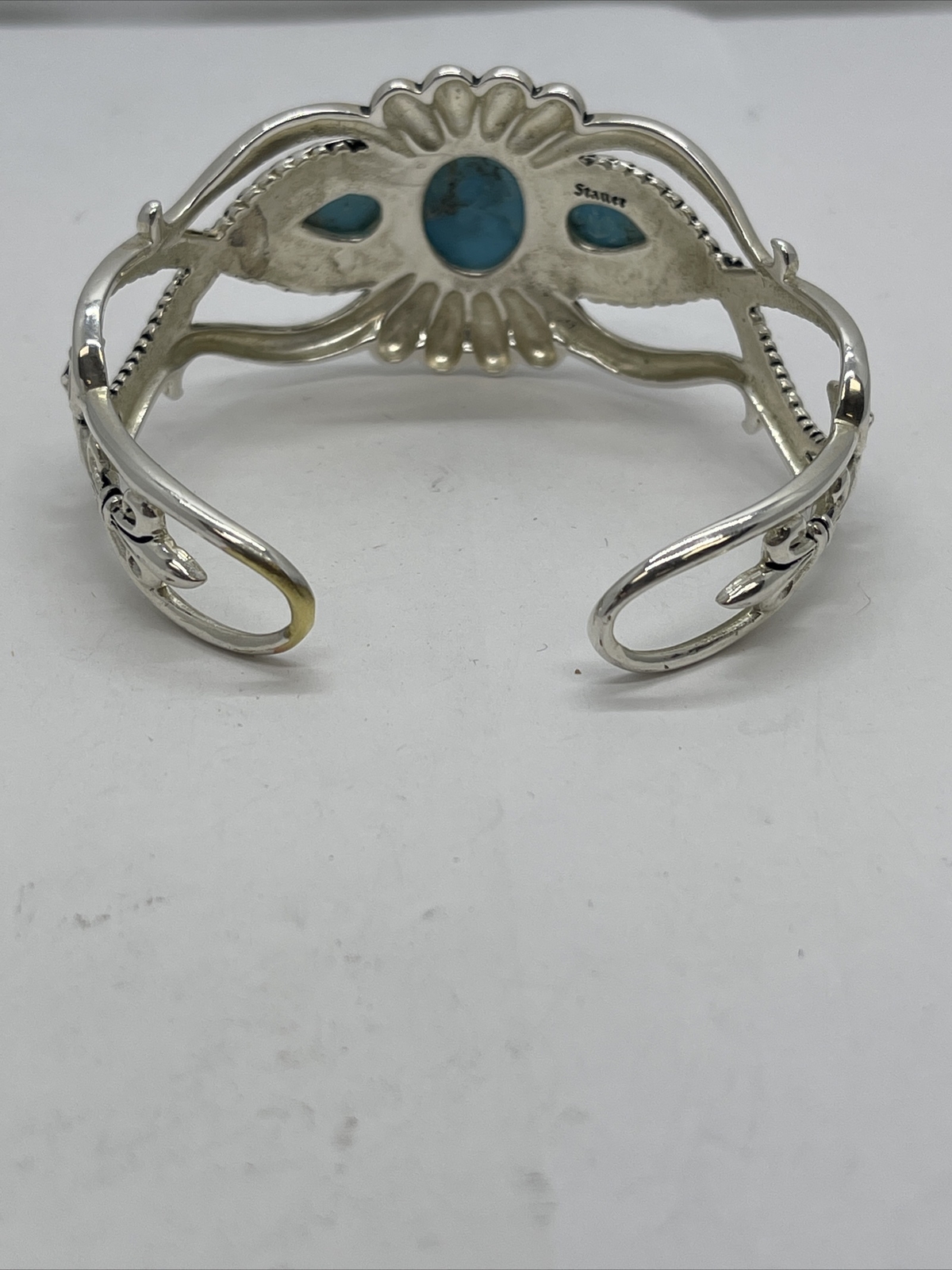 STAUER KINGMAN TURQUOISE CUFF BANGLE BRACELET - image 3