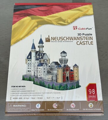 CubicFun 3D Puzzle Neuschwanstein Castle Germany 98 Piece Sealed
