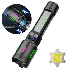 900000lm Tactical Flashlight Super Bright LED Rechargeable Zoom Torch Work Light