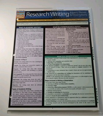Research Writing: Quick Study Academic Guide for Papers, Thesis & Dissertations