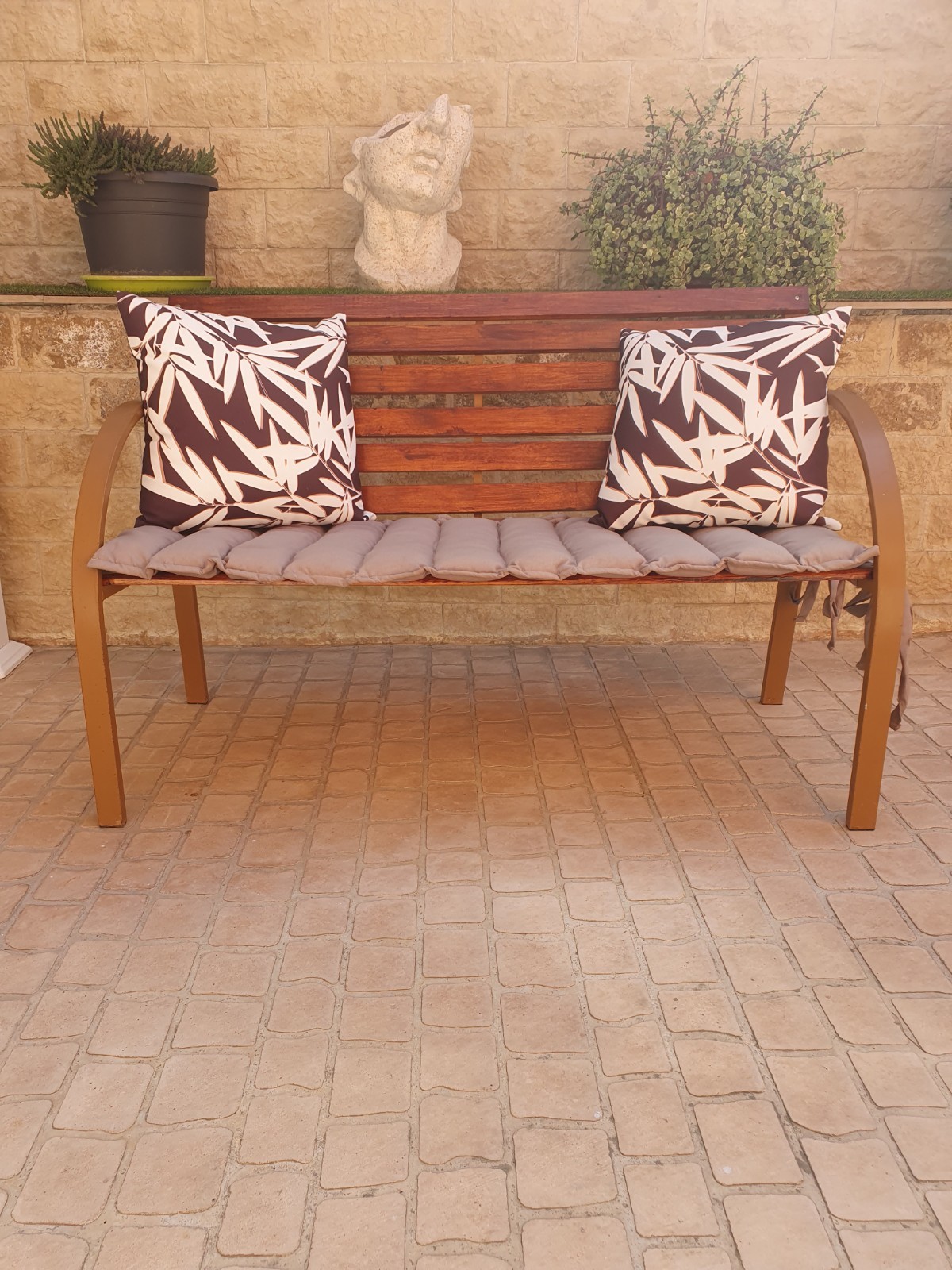 PALUPLUS Panchina da Giardino in Legno di Abete, Misura 120x53x84 cm, Panca da e