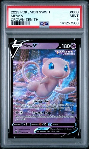 2023 POKEMON SWORD & SHIELD CROWN ZENITH #060 MEW V PSA 9