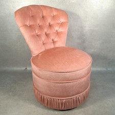Vintage Stuart Jones Cocktail Chair Button Back Bedroom Accent Pink Velvet