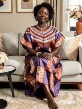 Ankara Cotton Kaftan Bubu Dress African Casual Style Print One Size